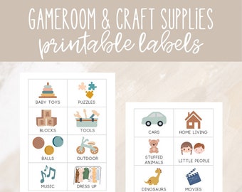 Gameroom and Craft Supplies Labels  l  Playroom Labels  l  Organization, Minimalist  l Trofast Storage Labels  l Homeschool  l Montesorri