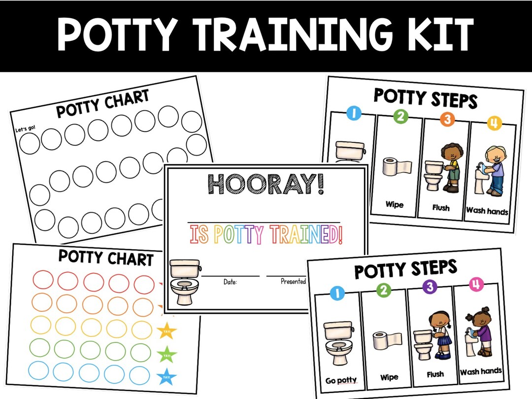 Potty Training Chart, Potty Training Steps, Potty Training Certificate