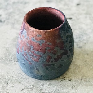 Raku Fired Copper Matte Vase