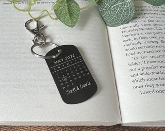 Calendar Keychain Special date, Custom calendar, Great gift for partners, Birthday, Christmas