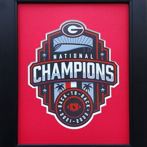 Georgia Bulldogs 2023 CFP Back to Back Perfect Season National Champions Custom Framed Picture