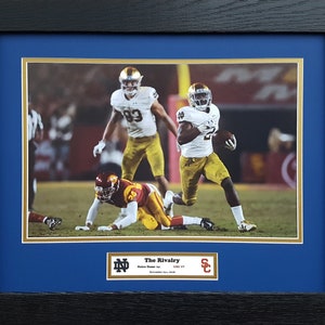 Notre Dame vs USC 2018 Rivalry Undefeated Season custom framed picture