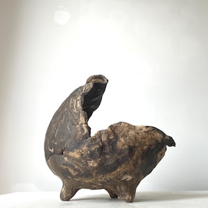Pot à bonsaï unique en argile – Pot «Lune»/Pot «Roche», non émaillé – Pièce unique réalisée dans mon atelier de Munich Ø18cm, H24cm, 2,6 kg