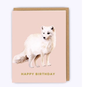 Gold Embossed Fox Card, Happy Birthday
