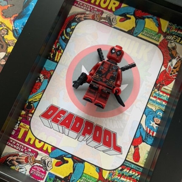Comic-Style Mercenary With a Mouth Hero Display Frame | Handmade Superhero-Inspired Wall Art