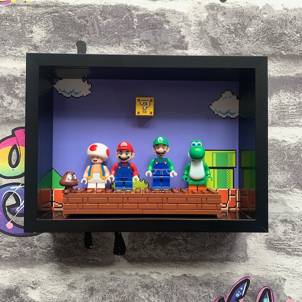 Video Game-Inspired Selfie Style Super Character Display Frame | Handmade Gaming Wall Art