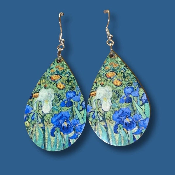 Van Gogh’s Irises Reproduction Earrings