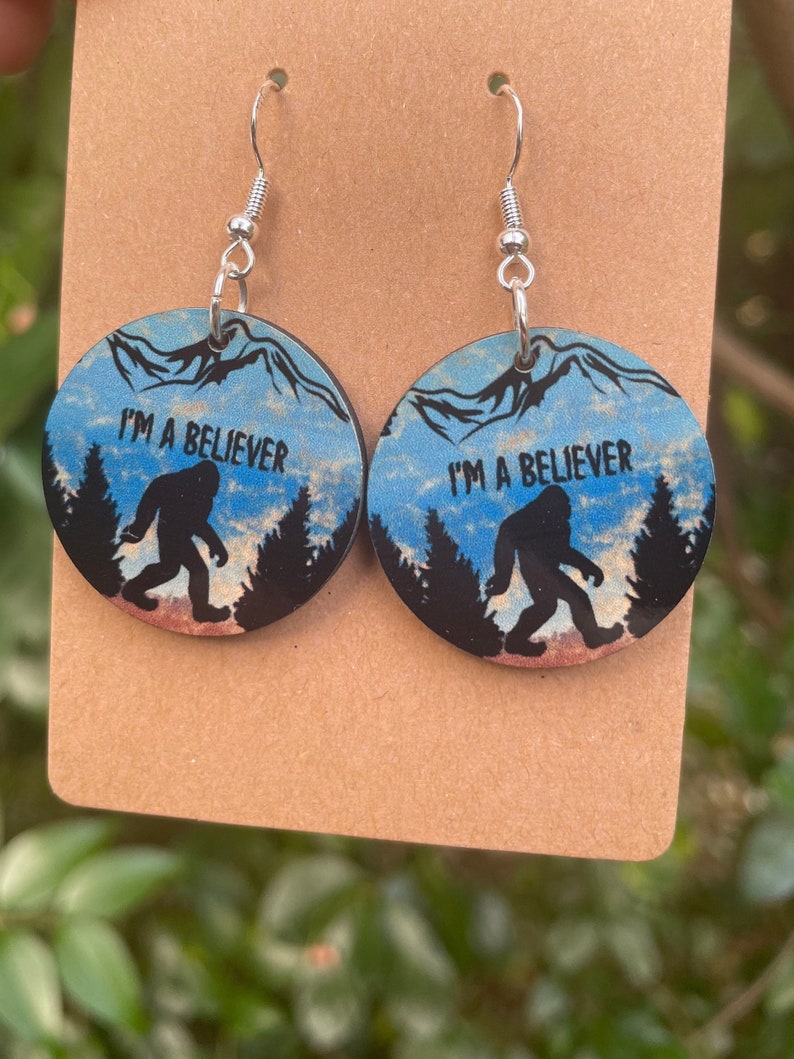 Bigfoot/Sasquatch I Believe Earrings image 1