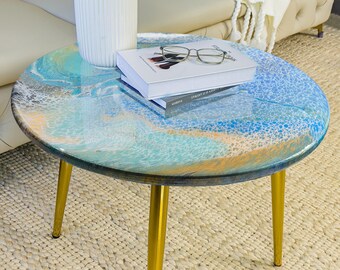 BLUE OCEAN Epoxy Resin Coffee Table/ Tabletop/ End Table/ Customizable