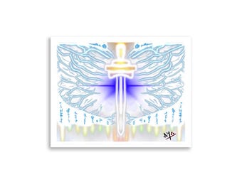 Schwert der Lichtkunst | Channeled Visionary Schutz Wandkunst