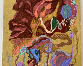 Abstraktes Auge Kunstdruck | Organic Visionäres Kunstwerk | Zeitgenössische mystische Wanddekoration