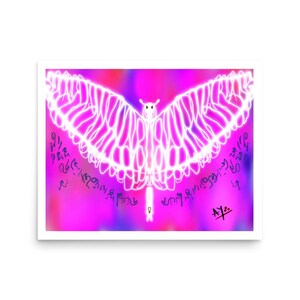 Celestial Moth Lightcode Art Print | Visionair spiritueel muurdecor