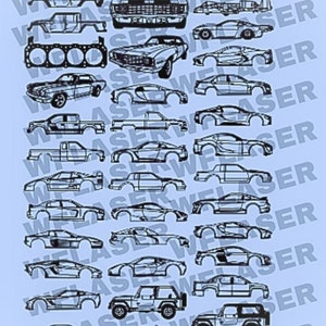 Bundel 42 SVG-bestanden voor laser- en plasmasnijden: collectie klassieke auto's, vrachtwagens en vliegtuigen - digitale download voor knutsel- en doe-het-zelfprojecten