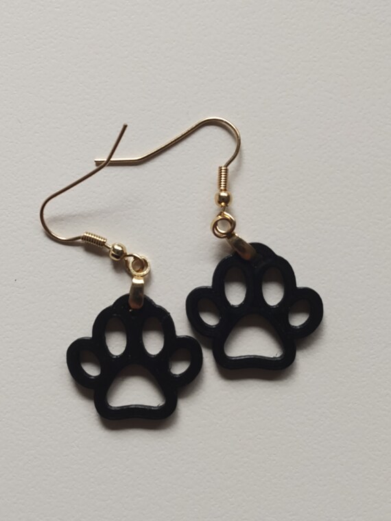 3D Printed Cat Paw Earrings Etsy