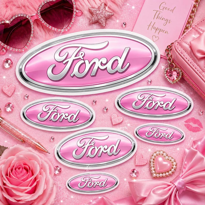Pink F150 Sticker Light Pink Ford Logo Sticker, Glossy Pink Car Decal, Cute Truck Sticker ...