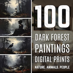 Dark Gothic Forest Prints: Haunted Woods, Spooky Wall Art (Digital Download)