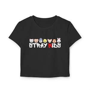 STRAY KIDS SKZ Shirt, Women&#39;s Baby Tee, K-Pop Fan Gift, Cute Graphic Tee, Music Lover Top, Stray Kids Merchandise