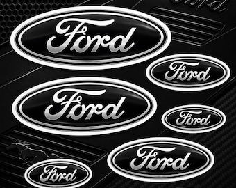 Glossy Black Ford Logo Sticker, Truck Decal, Ford Ranger Sticker, Car Window Decal, Toolbox Sticker, Waterproof Vinyl Emblem