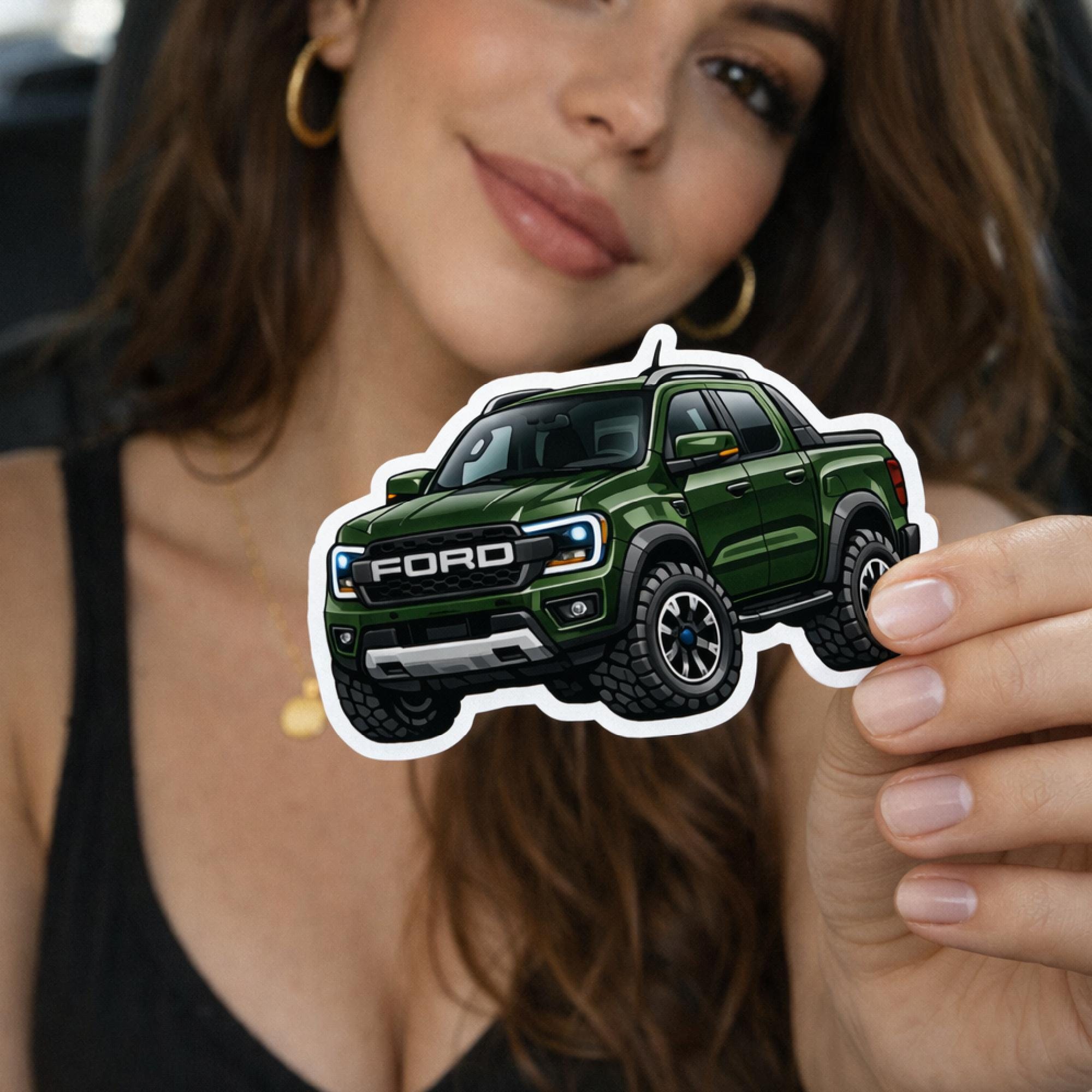 Ford Ranger off Road Truck Cartoon Sticker – Rugged 4x4 Adventure Art ...