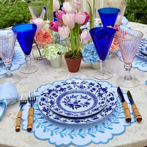 Blue Dream Placemat Napkin Set ( 6 People Set - 12 pcs )