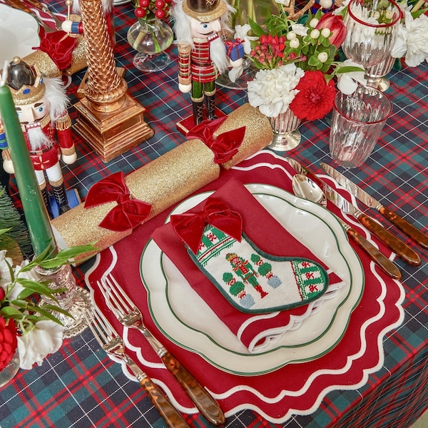 New year Christmas Table Decor Placemat Napkin Set