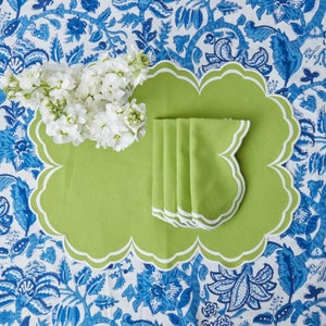 Green Cotton Placemat Napkin Set