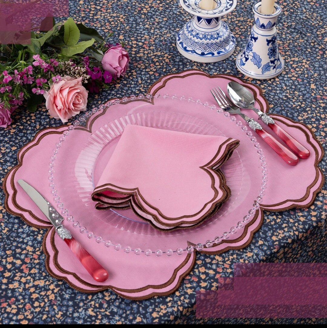 Romantic Valentine's Day Pink Placemats Napkins Loveinspired Dining
