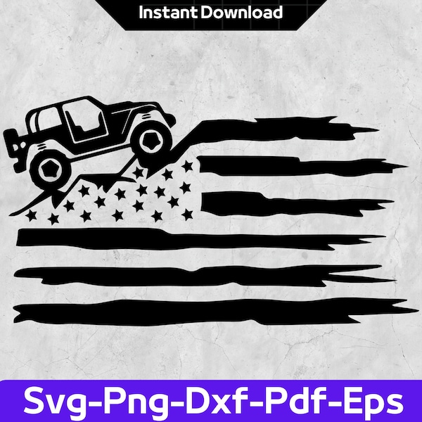 Offroad Svg, 4x4 Mountain Svg for Cricut Files, Car Decal Svg, Distressed American Flag Svg Instant Download Eps,Svg,Png,Dxf,Pdf