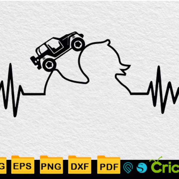 Heartbeat Offroad Duck Svg, 4x4 Duck Duck Life Svg, Outdoor Svg, Instant Download Eps,Svg,Png,Dxf,Pdf