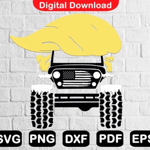 Trump Offroad American Flag SVG: 4x4 President Cut File (Digital Download)