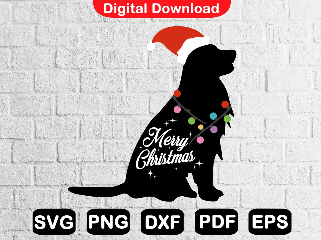 Golden Retriever Merry Christmas SVG PNG, Merry Golden Retriever, Santa ...
