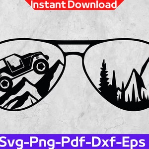 Sunglasses Offroad Terrain Svg, Offroad Mountain Svg, Car Decal Svg, Instant Download Eps,Svg,Png,Dxf,Pdf
