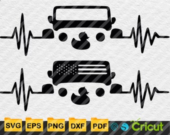 Heartbeat Offroad Duck Svg, 4x4 Duck Duck Life Svg, Outdoor Svg, Instant Download Eps,Svg,Png,Dxf,Pdf TH0005