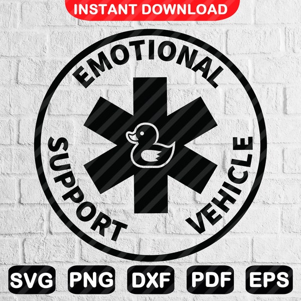 Emotional Support Duck SVG, Duck Duck Offroad Vehicle Svg, Duck Wave Svg, 4x4 Duck Cricut Cut Files, Instant Download, Commercial Use TH0008