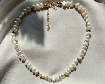 pearl choker freshwater pearl necklace birthstone jewelry beaded necklace handmade jewelry minimalist necklace pearl beaded necklace bride