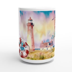 Sea lighthouse cup large mug maritime