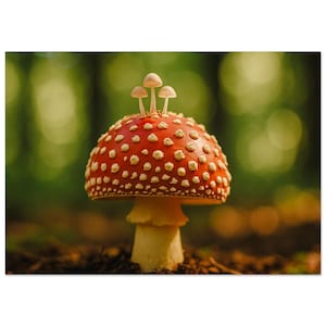 Funghi su fungo – Poster con natura da favola su carta opaca premium A3
