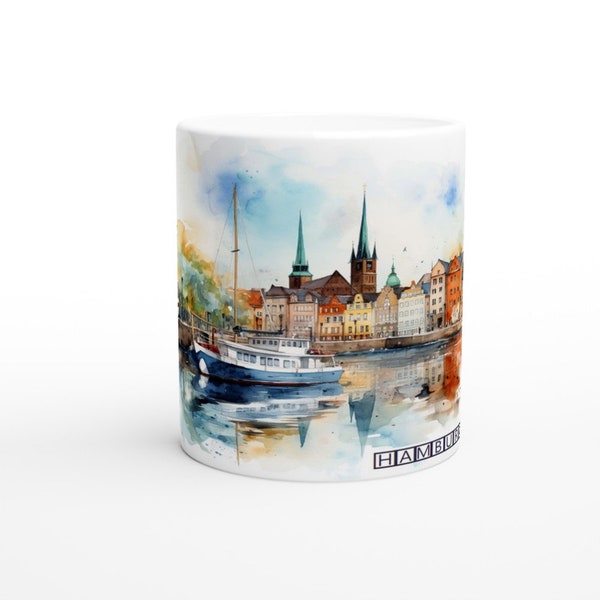 Kaffeebecher Hamburg: Hafen 325ml Keramik Souvenir