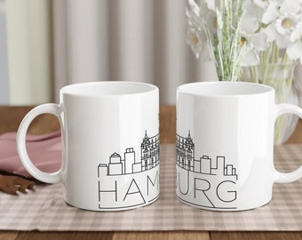 Hamburg Skyline Keramiktasse - Perfekt für Kaffee - ORCA Qualität