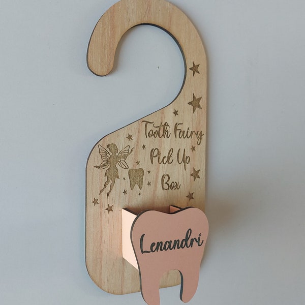 Laser Cut, Digital file. Tooth fairy box hanger. Put in tooth and replace with money. SVG,DXF,AI file.