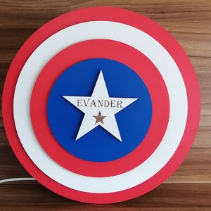 File digitale tagliato al laser, Captain Shield. File SVG, DXF, AI.