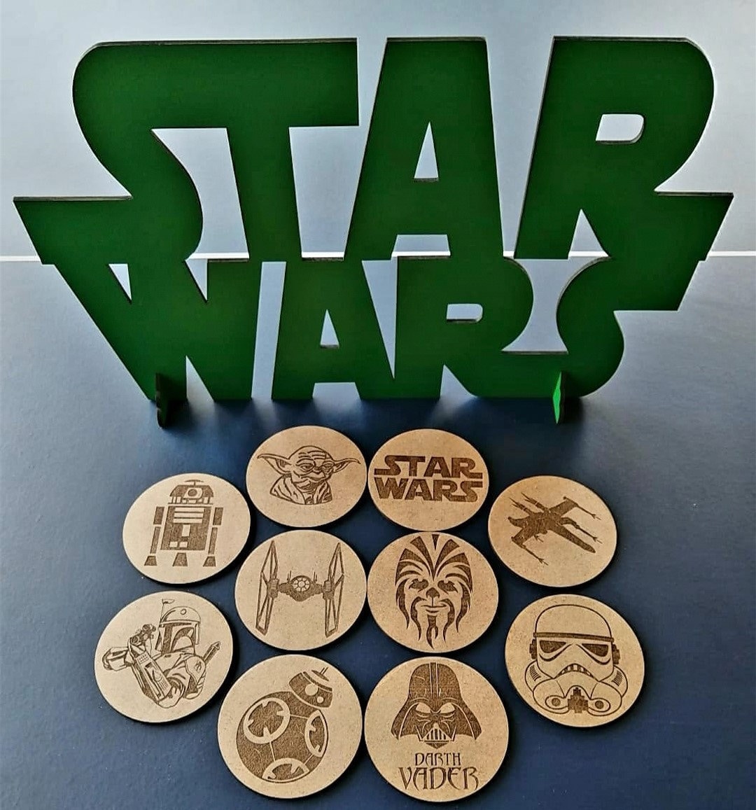 Laser Cut, Digital File. Star Wars Stand and Coasters Etsy