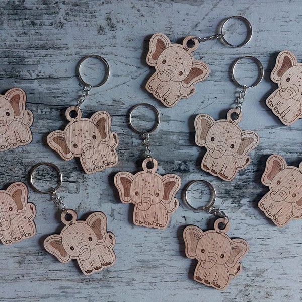 Laser cut, digital file. Baby/Cute elephant keychain SVG, DXF and AI file
