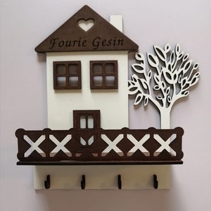 Laser Cut, Digital File. House with Tree Key holder. SVG,DXF,AI.