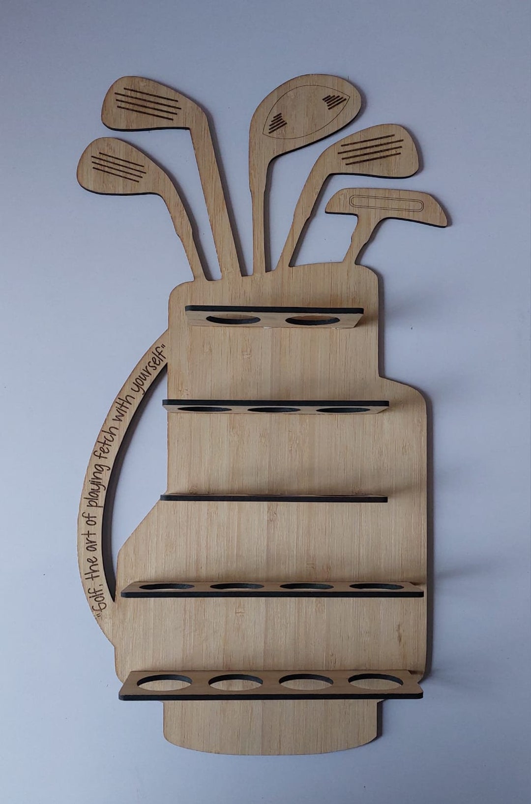 Laser Cut Digital File. Golf Ball Rack. Golf Bag Wall Rack. 3mm AI, SVG