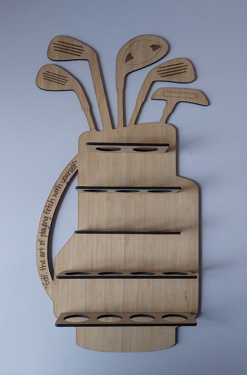 Laser Cut Digital File. Golf Ball Rack. Golf Bag Wall Rack. 3mm AI, SVG