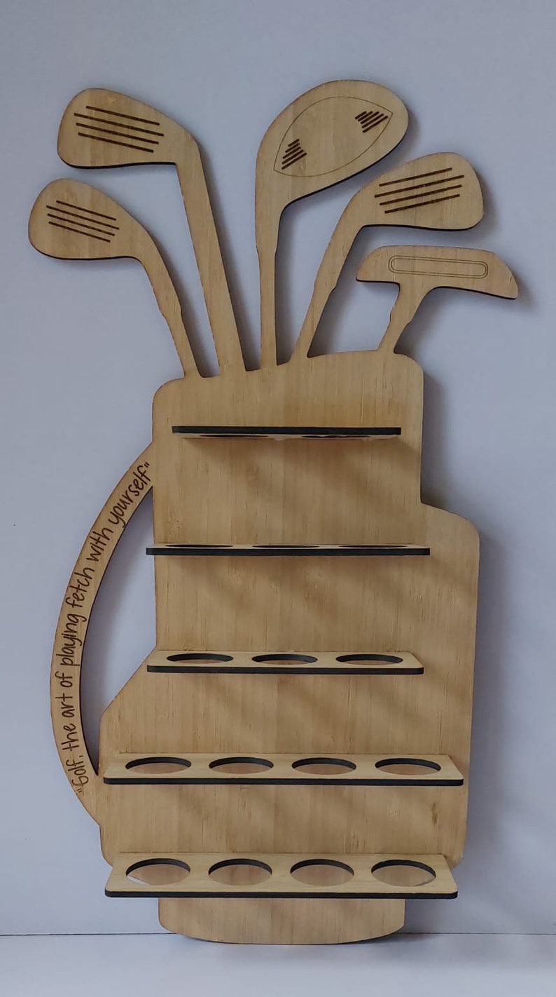 Laser Cut Digital File. Golf Ball Rack. Golf Bag Wall Rack. 3mm AI, SVG