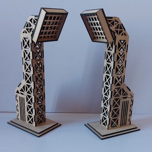 Taglio laser, file digitale. Luci dell'ippodromo/percorso Scalextric. File SVG, DXF e AI