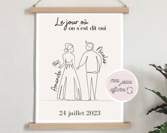 Affiche personnalisée couple mariage