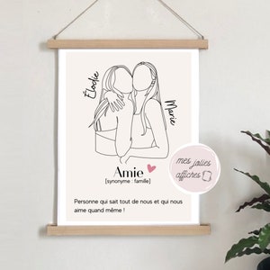 Affiche définition amie avec prénoms